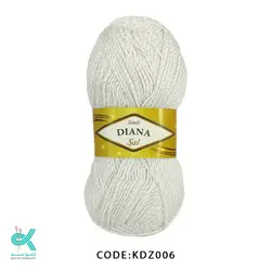 کاموا دیانا ( زری دار ) - سفید - KDZ006