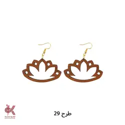 گوشواره مکرومه بافی - چوبی - طرح 29