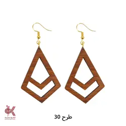 گوشواره مکرومه بافی - چوبی - طرح 30