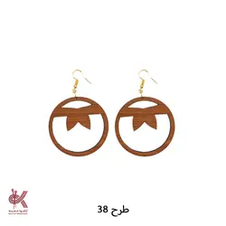 گوشواره مکرومه بافی - چوبی - طرح 38