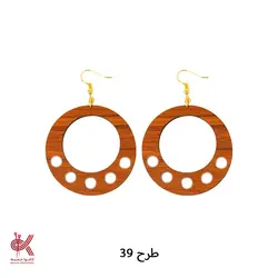 گوشواره مکرومه بافی - چوبی - طرح 39