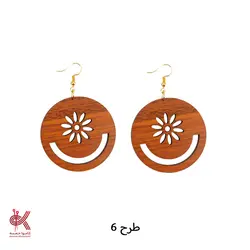 گوشواره مکرومه بافی - چوبی - طرح 6