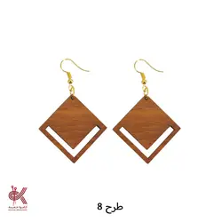 گوشواره مکرومه بافی - چوبی - طرح 8