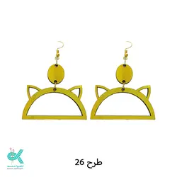 گوشواره مکرومه بافی - طلایی - طرح 26