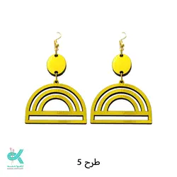 گوشواره مکرومه بافی - طلایی - طرح 5