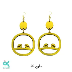 گوشواره مکرومه بافی - طلایی - طرح20