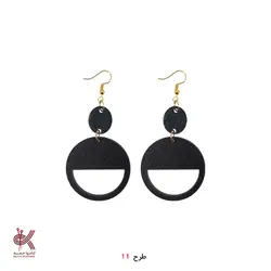 گوشواره مکرومه بافی - مشکی - طرح 11