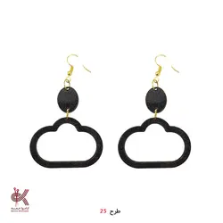 گوشواره مکرومه بافی - مشکی - طرح 25