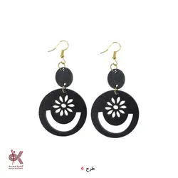 گوشواره مکرومه بافی - مشکی - طرح 6