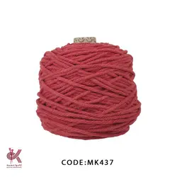 مکرومه کتان - 4میل تابیده قرمز روشن - MK437