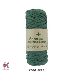 مکرومه کتان ثنا پلاس - سبز - SP26