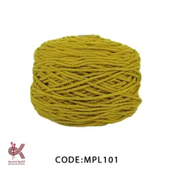 مکرومه کتان - 4 میل تابیده پلی استر - زیتونی - MPL101