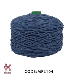 مکرومه کتان - 4 میل تابیده پلی استر - سرمه ای - MPL104