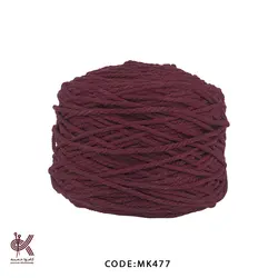 مکرومه کتان - 4 میل تابیده زرشکی - MK477