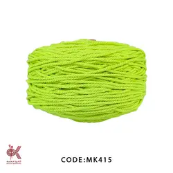 مکرومه کتان - 4 میل تابیده سبز فسفری - MK415