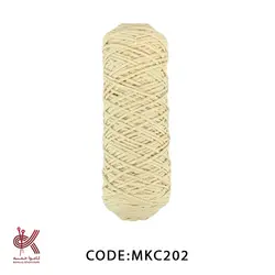 مکرومه کتان زنجیربافت - شیری - 2 سوزنه - MKC202