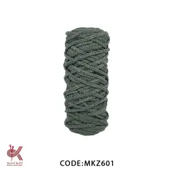 مکرومه کتان زنجیربافت - طوسی تیره - 6 سوزنه - MKZ601