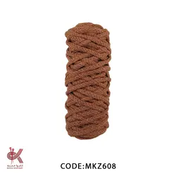 مکرومه کتان زنجیربافت - قهوه ای - 6 سوزنه - MKZ608
