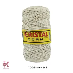 مکرومه کتان سفید شیری - 2میل نرمتاب شیری - MKN248 - 250gr