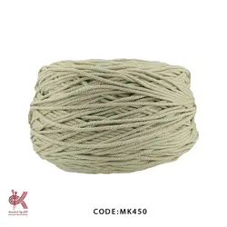 مکرومه کتان سفید شیری - 4میل تابیده کرم استخوانی - MK450