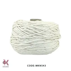 مکرومه کتان سفید شیری - 5میل نرمتاب سفید - MKN543