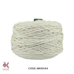 مکرومه کتان سفید شیری - 5میل نرمتاب شیری - MKN544