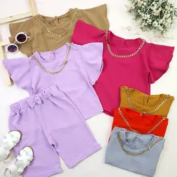 شومیزشلوارک آستین کلوش رنگی