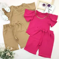 شومیزشلوارک آستین کلوش رنگی