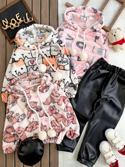 هودی شلوار کیف دار پیشی و تدی