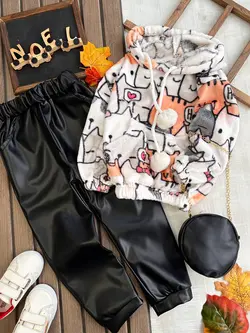 هودی شلوار کیف دار پیشی و تدی