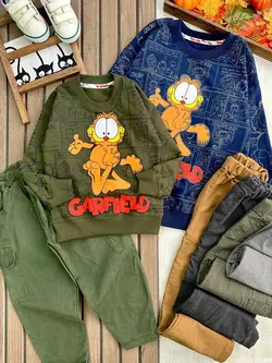بلوز شلوار گارفیلد خندان