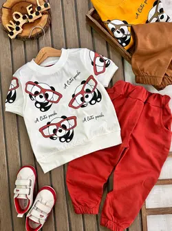 تیشرت شلوار پاندا کیوت عینکی