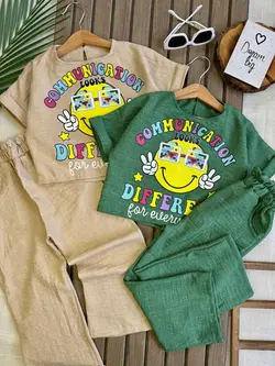 کراپ شلوار ایموجی عینکی