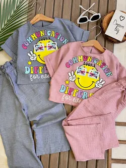 کراپ شلوار ایموجی عینکی