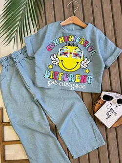 کراپ شلوار ایموجی عینکی