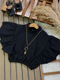 شومیز مشکی حلقه پرک