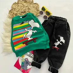 بلوز با شلوارلی پسرانه بچه گانه اسنوپی