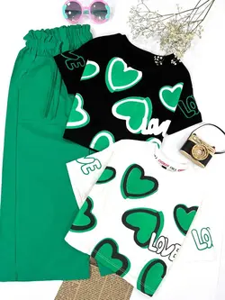 کراپ شلواربگ طرح قلب دخترانه لنین