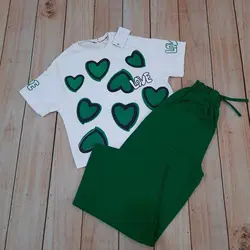 کراپ شلواربگ طرح قلب دخترانه لنین