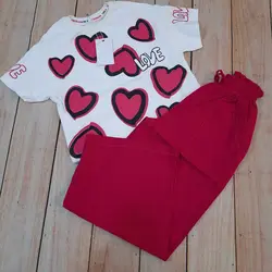 کراپ شلواربگ طرح قلب دخترانه لنین