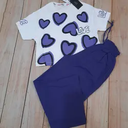 کراپ شلواربگ طرح قلب دخترانه لنین