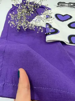 کراپ شلواربگ طرح قلب دخترانه لنین