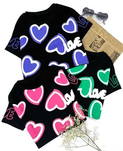 کراپ شلواربگ طرح قلب دخترانه لنین