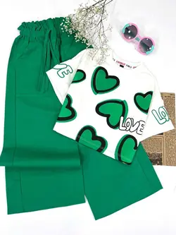 کراپ شلواربگ طرح قلب دخترانه لنین