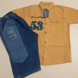 بلوز کتان باشلوارک لی پسرانه +مجلسی+شیک