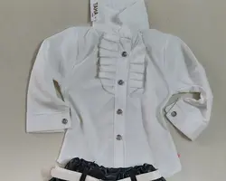 شومیز سفید مجلسی دخترانه