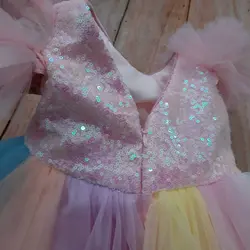 پیراهن دخترانه رنگین کمان برای تولد +مجلسی