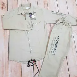 سه تیکه کت وشلوار کتان پسرانه سایز بزرگ