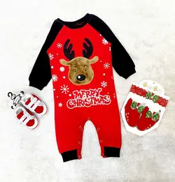 رامپر بچه گانه طرح گوزن یلدایی