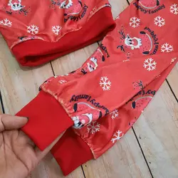 بلوز شلوار اسپرت مخمل یلدایی طرح کریسمس